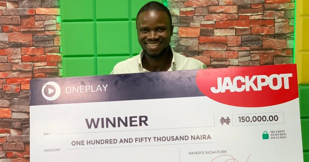 Sunday’s Surprise: ₦150,000 Oneplay Win on Oga Madam Office Keeps His Shop Open